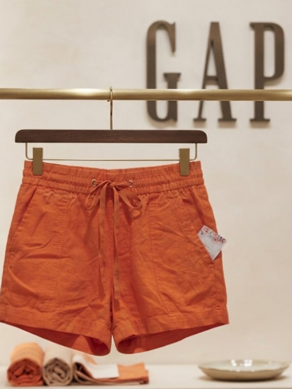 GAP Vibrant Linen-Blend Shorts Size L